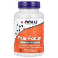 Supliment pentru concentrare si memorie True Focus, 90 capsule vegtale, Now Foods