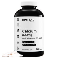 Calciu 800mg cu vitamina D3 si K2, 240 comprimate vegetale, Hivital