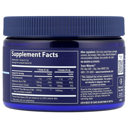Magneziu pudra cu oligominerale Concentrace Daily Mineral Powder, 132 g, Trace Minerals 730579