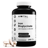 Fier Bisglicinat cu Vitamina C si B12, 240 capsule vegane, Hivital