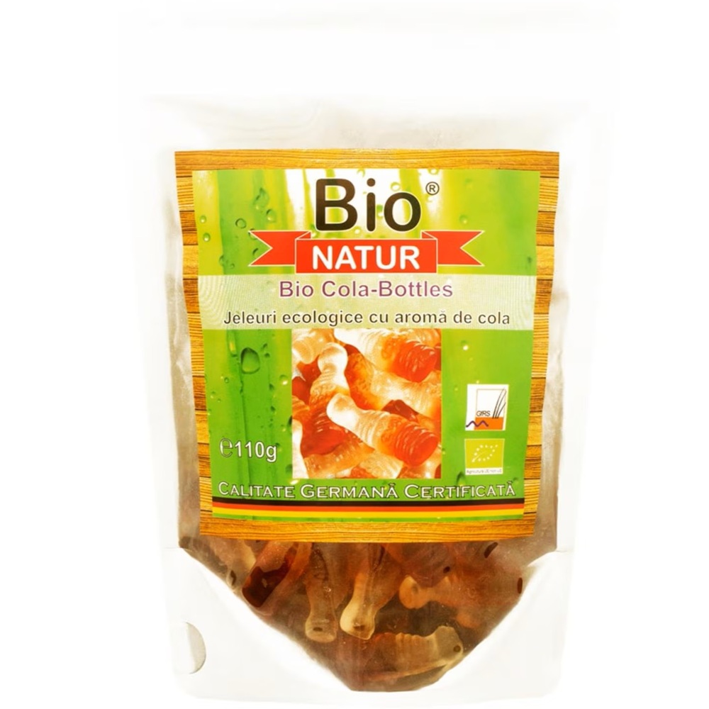 Jeleuri ecologice cu aroma de cola Bio Cola-Bottles, 110 g, Bio Natur