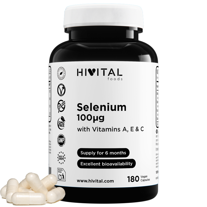 Seleniu, 100&mu;g, 180 capsule vegane, Hivital