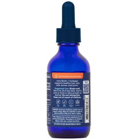 Biotina + colagen lichid cu aroma de capsuni si mango, 59 ml, Trace Minerals 730619