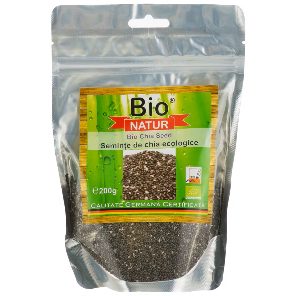 Seminte de chia ecologice, 200 g, Bio Natur