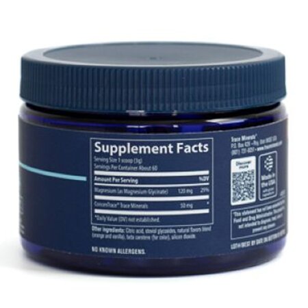 Magneziu glicinat pudra cu aroma de portocale, 180 g, Trace Minerals 730689