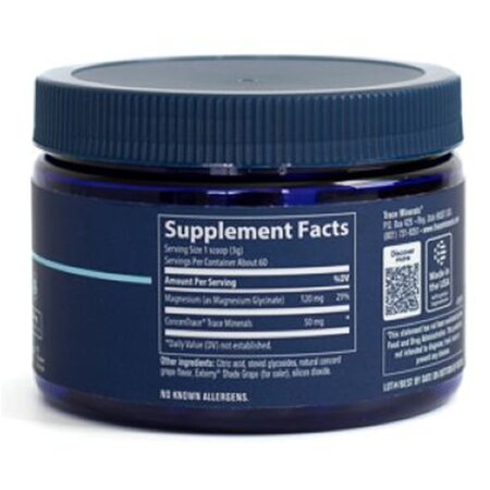 Magneziu glicinat pudra cu aroma de struguri, 180 g, Trace Minerals 730701