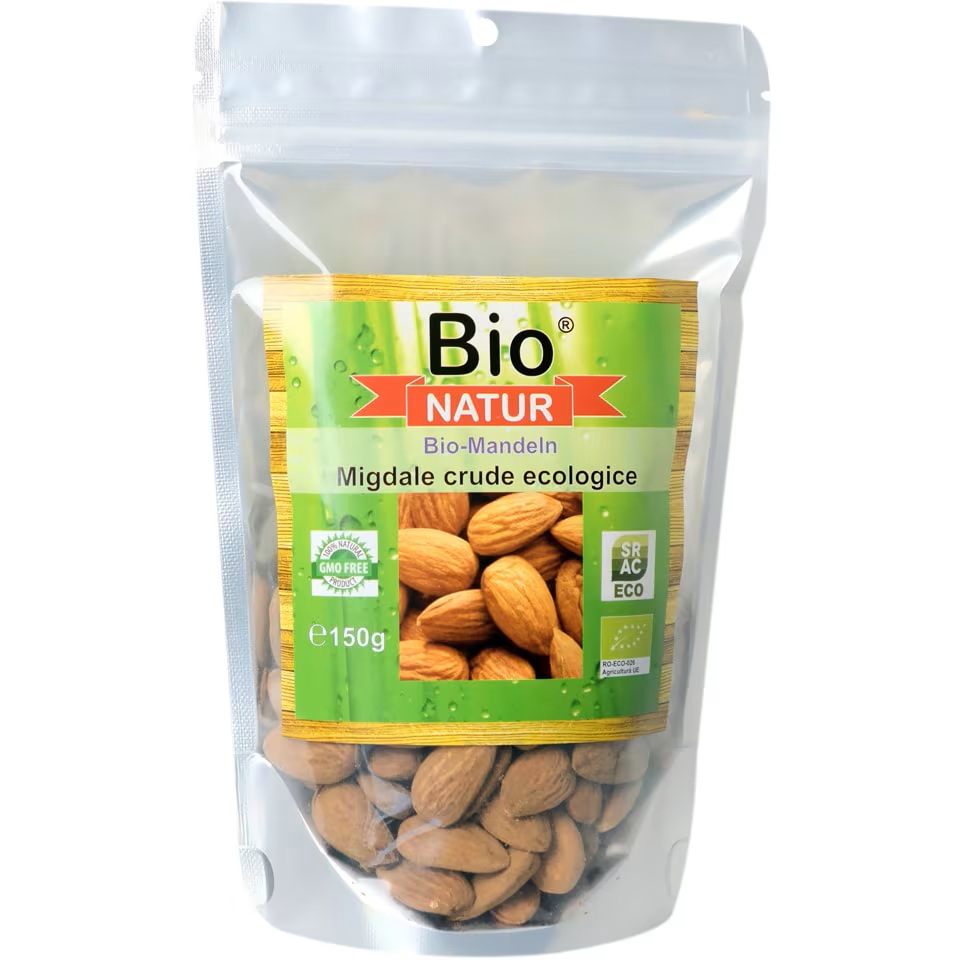 Migdale crude ecologice, 150 g, Bio Natur