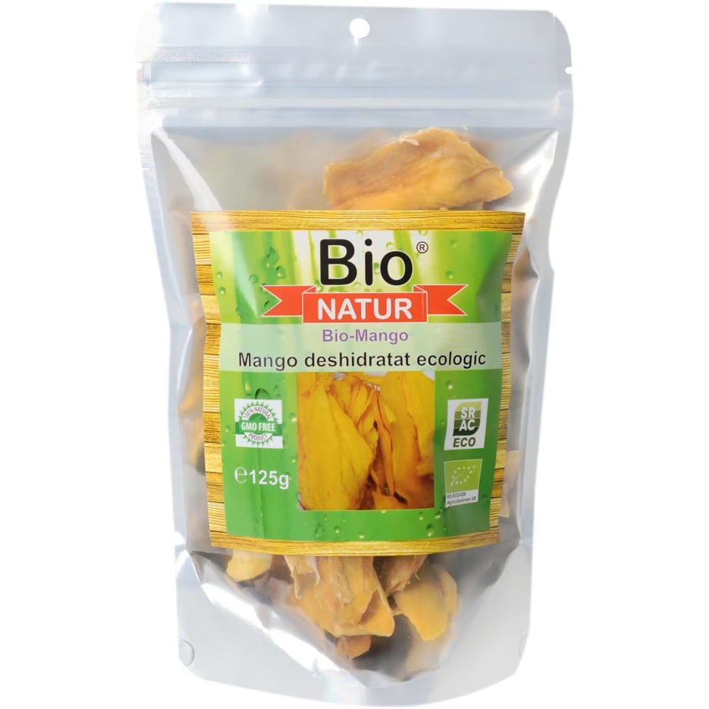 Mango deshidratat ecologic, 125 g, Bio Natur