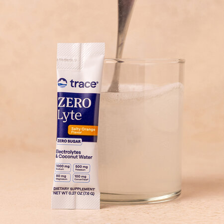 Electroliti cu aroma de portocale sarate Zerolyte, 30 plicuri, Trace Minerals 730736