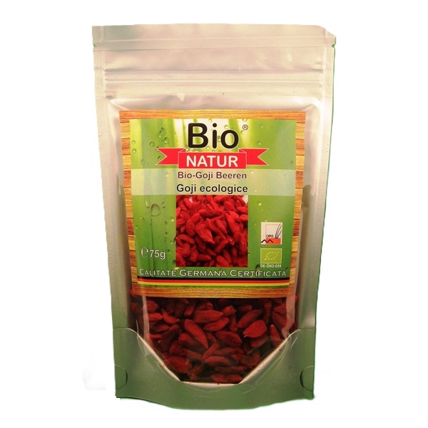 Goji deshidratate ecologice, 75 g, Bio Natur