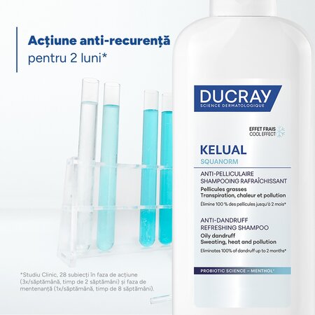 Sampon anti-matreata cu efect racoritor Squanorm Kelual, 200 ml, Ducray 731049