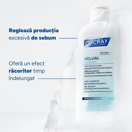 Sampon antimatreata cu efect racoritor Kelual Squanorm, 400 ml, Ducray 731056
