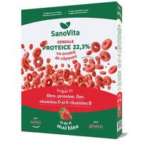 Cereale proteice cu capsuni, 250 g, Sanovita