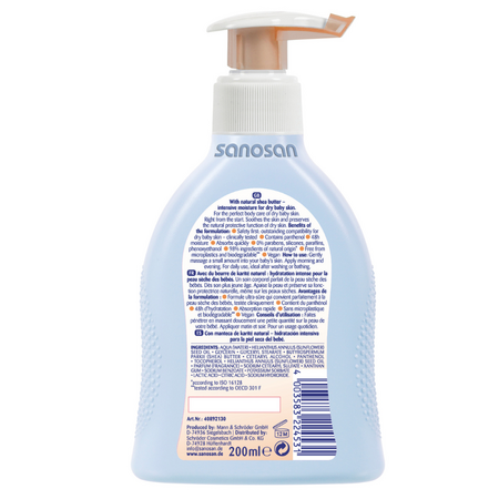 Lotiune nutritiva pentru piele uscata, 200 ml, Sanosan 731151