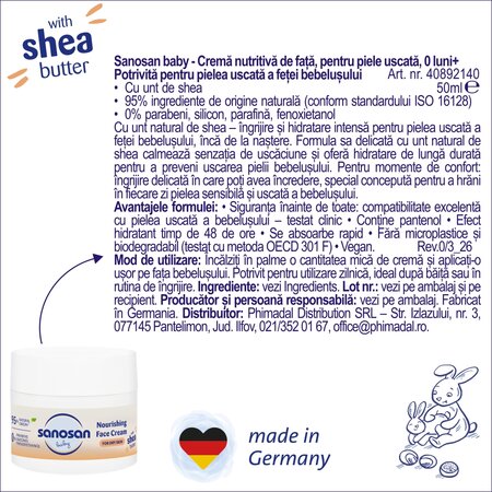 Crema nutritiva de fata, 50 ml, Sanosan 737632