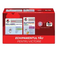 Pachet Kollagen 11.000 Plus, 30 flacoane+Glucozamina 1000 cu Curcuma, 60 comprimate, Doppelherz