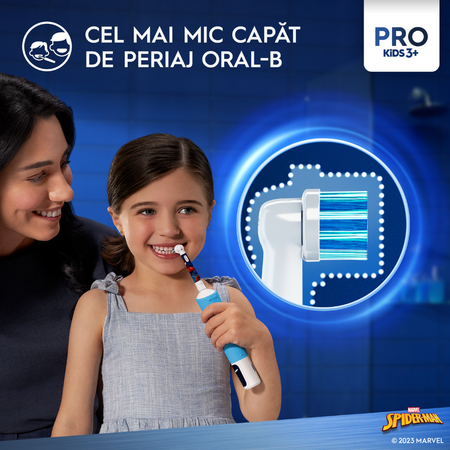 Rezerve periuta de dinti electrica pentru copii Spiderman Pro Kids, 2 bucati, Oral-B 731430