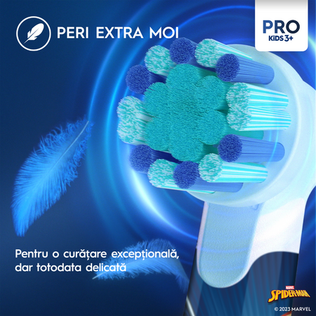 Rezerve periuta de dinti electrica pentru copii Spiderman Pro Kids, 2 bucati, Oral-B 731427