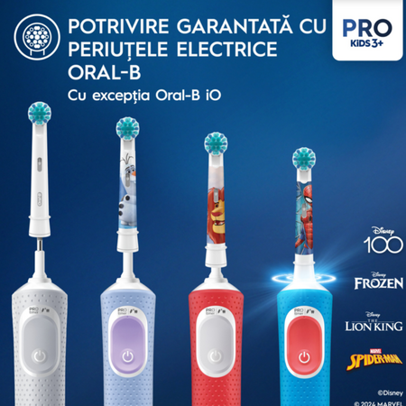 Rezerve periuta de dinti electrica pentru copii Spiderman Pro Kids, 2 bucati, Oral-B 731426