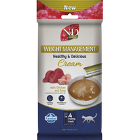 Recompense cremoase cu pui si ton pentru pisici N&D Weight Management, 4x15 g, Farmina