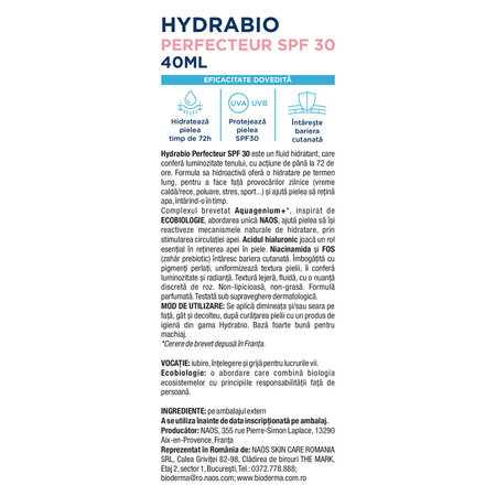 Crema hidratanta cu SPF 30 Hydrabio Perfecteur, 40 ml, Bioderma 731546