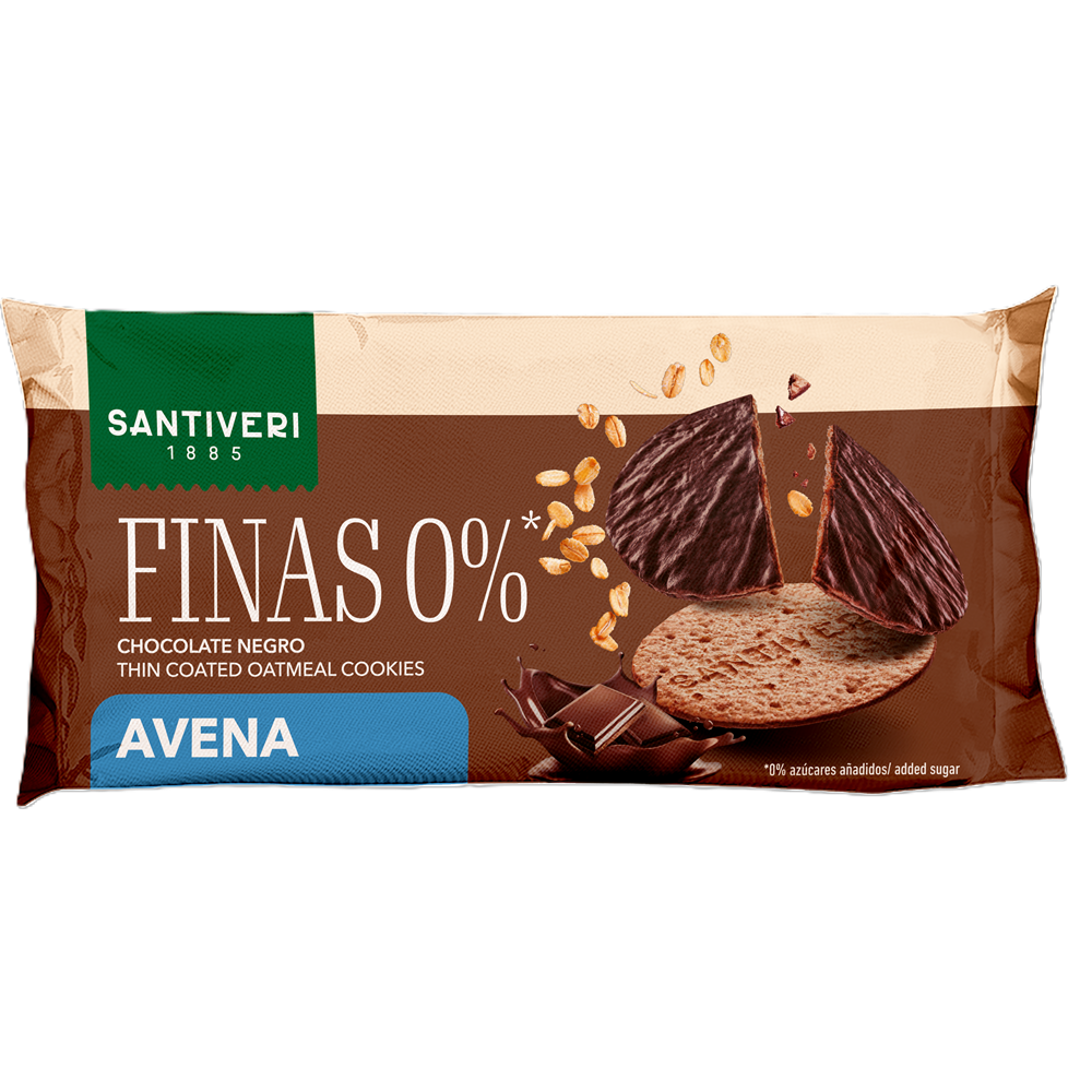 Biscuiti fini cu ovaz si ciocolata neagra, 88 g, Santiveri