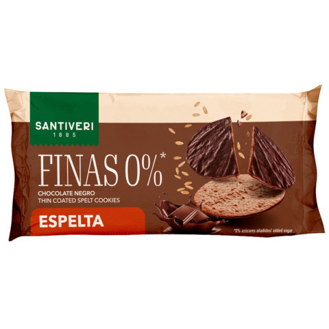 Biscuiti fini cu spelta si ciocolata neagra, 90 g, Santiveri