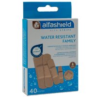 Plasturi pentru protectie rani minore Water Resistant Family, 40 bucati, Alfashield