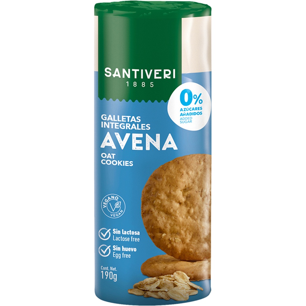 Biscuiti integrali cu ovaz, 190 g, Santiveri