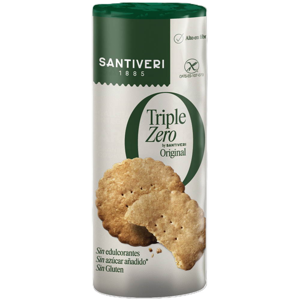 Biscuiti cu ovaz integral Triple Zero, 200 g, Santiveri