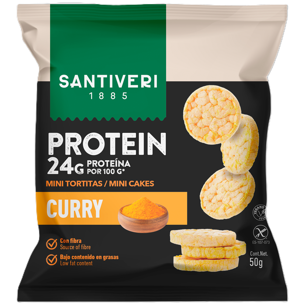 Mini rondele proteice cu curry, 50 g, Santiveri