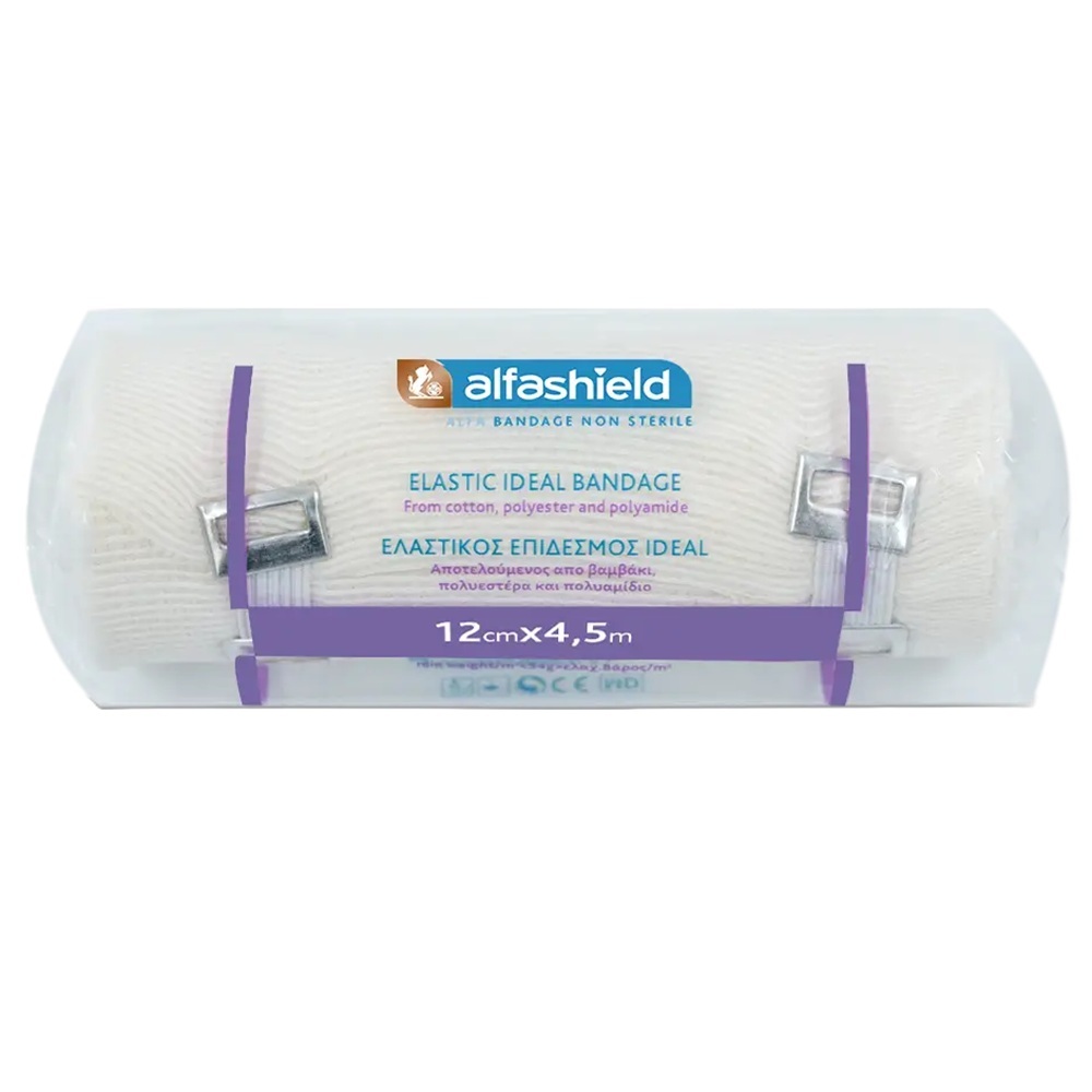 Bandaj elastic, 12 cm x 4.5 m, 1 bucata, Alfashield
