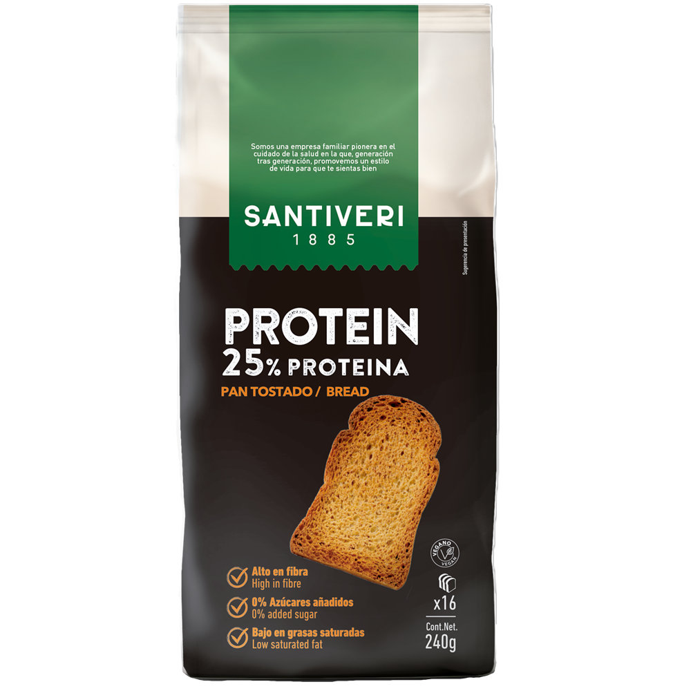Paine prajita proteica, 240 g, Santiveri