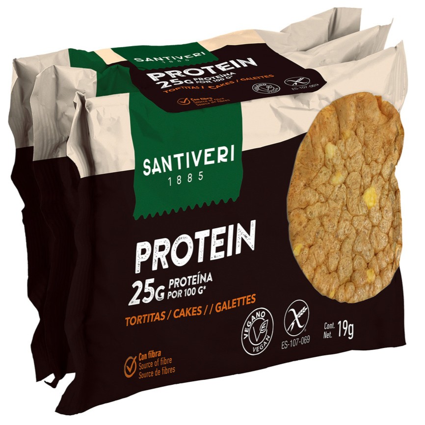 Rondele proteice fara gluten, 3 x 19 g, Santiveri