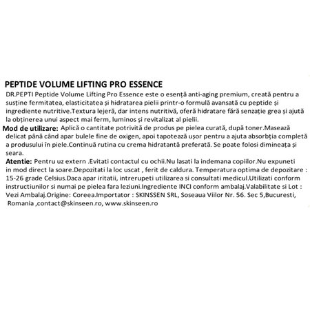 Esenta anti-aging cu peptide Volume Lifting Pro, 100 ml, Dr. Pepti 731723