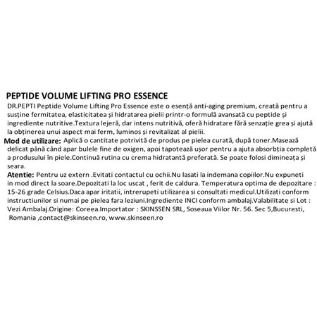 Esenta anti-aging cu peptide Volume Lifting Pro, 30 ml, Dr. Pepti 731771