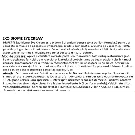 Crema de ochi anti-aging cu exozomi si PDRN Exo Biome, 15 ml, Dr. Pepti 731732