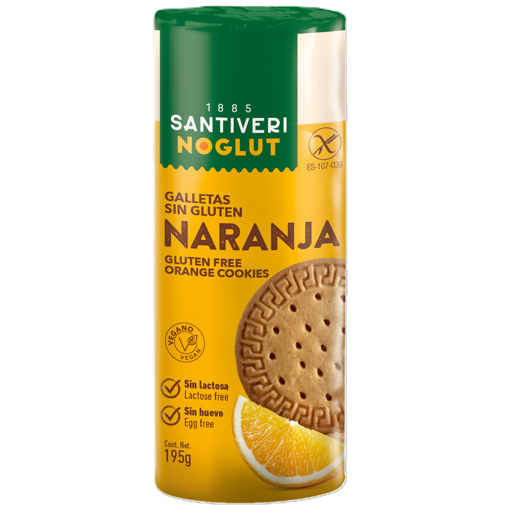 Biscuiti fara gluten cu portocala, 180 g, Santiveri