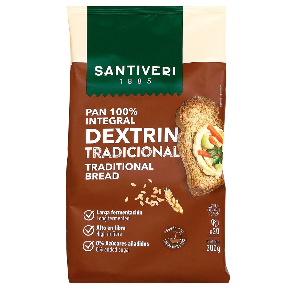 Paine prajita dextrinata traditionala, 300 g, Santiveri