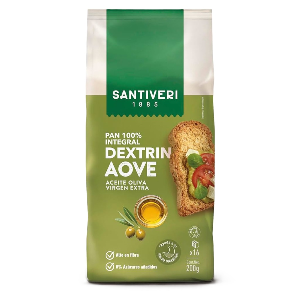 Paine prajita dextrinata cu ulei de masline extravirgin, 200 g, Santiveri