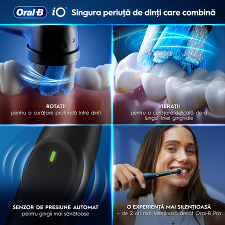 Periuta de dinti electrica roz cu trusa de voiaj iO2, 1 bucata, Oral-B 731893