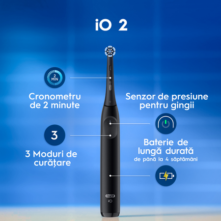 Periuta de dinti electrica roz cu trusa de voiaj iO2, 1 bucata, Oral-B 731901