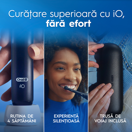Periuta de dinti electrica roz cu trusa de voiaj iO2, 1 bucata, Oral-B 731896