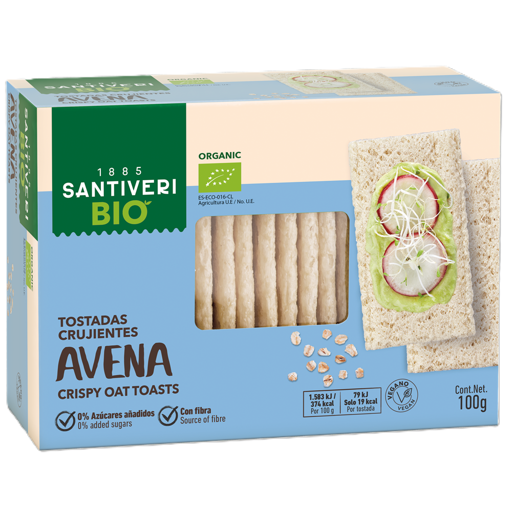 Paine crocanta cu ovaz bio, 100 g, Santiveri