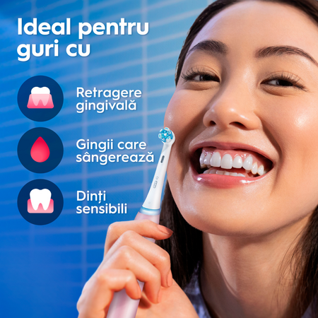 Periuta de dinti electrica roz cu trusa de voiaj iO3, 1 bucata, Oral-B 732164