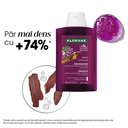 Sampon cu chinina pentru cresterea parului Growth Accelerating, 200 ml, Klorane 737534