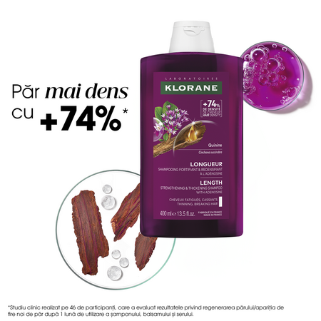 Sampon cu chinina pentru cresterea parului Growth Accelerating, 400 ml, Klorane 737543