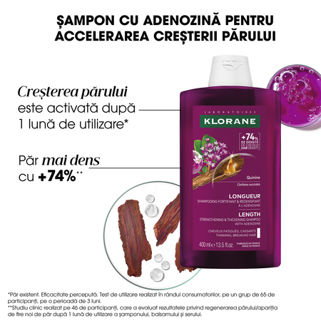 Sampon cu chinina pentru cresterea parului Growth Accelerating, 400 ml, Klorane 737544