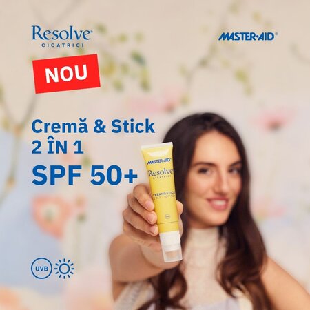 Crema si stick de fata cu protectie solara SPF50+ Resolve, 40 ml + 3.2 ml, Pietrasanta Pharma 743943