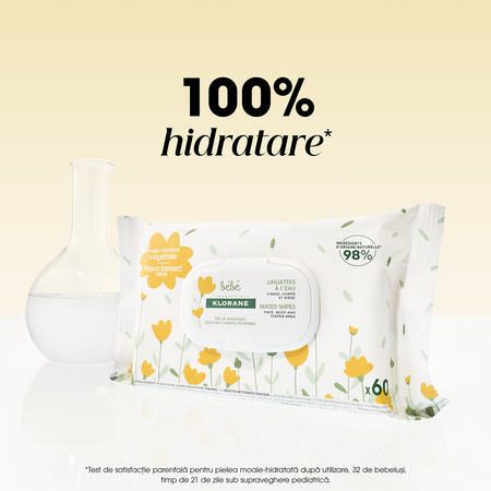 Servetele umede pentru copii, 60 bucati, Klorane Bebe 738490